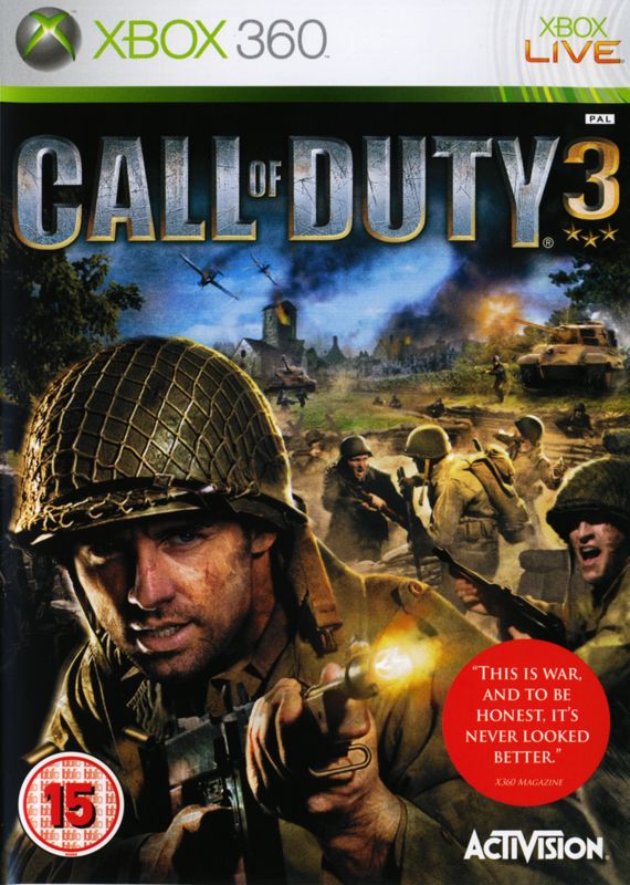 Call of Duty 3 box art for Xbox 360